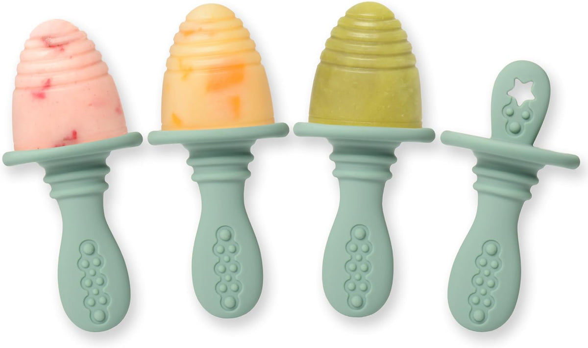 Silicone Petite Popsicle Mold - BPA-Free Baby Teether Pops - Dishwasher Safe - Suitable for 4 Months and Up