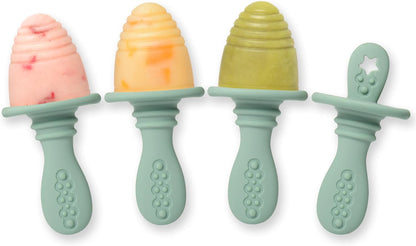 Silicone Petite Popsicle Mold - BPA-Free Baby Teether Pops - Dishwasher Safe - Suitable for 4 Months and Up