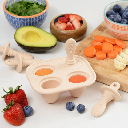 Silicone Petite Popsicle Mold - BPA-Free Baby Teether Pops - Dishwasher Safe - Suitable for 4 Months and Up