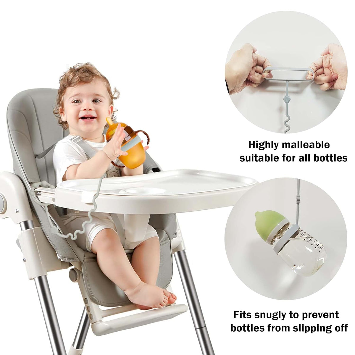 Silicone Baby Toy Straps and Pacifier Clips for Car Seats, High Chairs, Strollers, Cribs, and Rocking Chairs